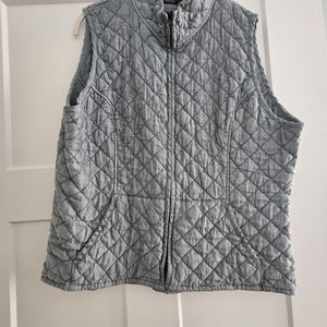 Steel blue quilted vest